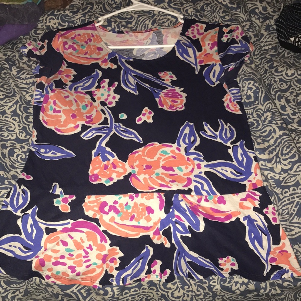 Lilly Pulitzer navy peplum top